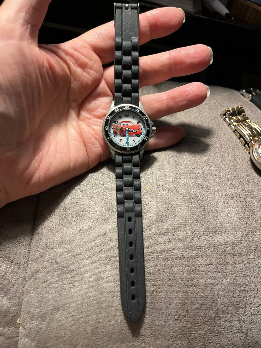 Kids Black Silicone Strap Character Watch - Red Car Dial 1686 not sure if works